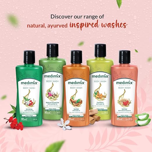 Medimix Ayurvedic Bodywash Kumkumadi with Natural Glycerine Shower Gel, 250ml | Protects skin moisture | Hydrates skin | Replenishes skin | For Clear and Radiant Skin | All-natural |Herbal Medimix Ayurvedic Bodywash Kumkumadi with Natural Glycerine Shower Gel, 250ml | Protects skin moisture | Hydrates skin | Replenishes skin | For Clear and Radiant Skin | All-natural |Herbal